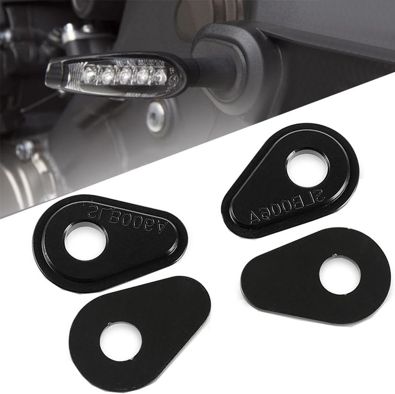 FREAXLL 4 Pcs Black Motorcycle Turn Signal Adapter Spacers for MT09 FZ 09 MT07 2014-2022 Tenere 700 2019-2021 MT-09 Tracer 900 XSR 900 YZFR3 R6 R7 2015 2017 2018 - Image 1